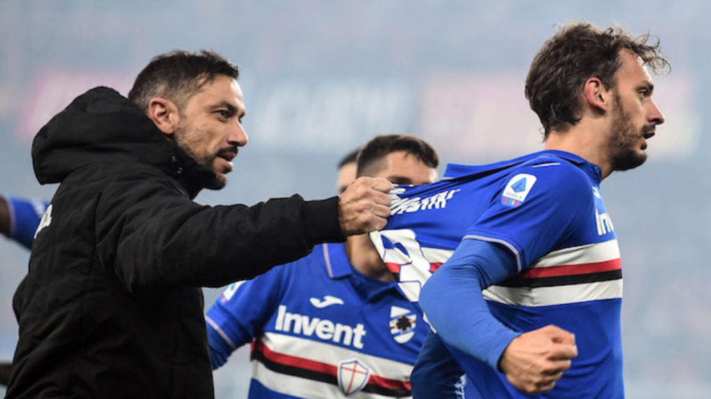 gabbiadini esultanza sampdoria