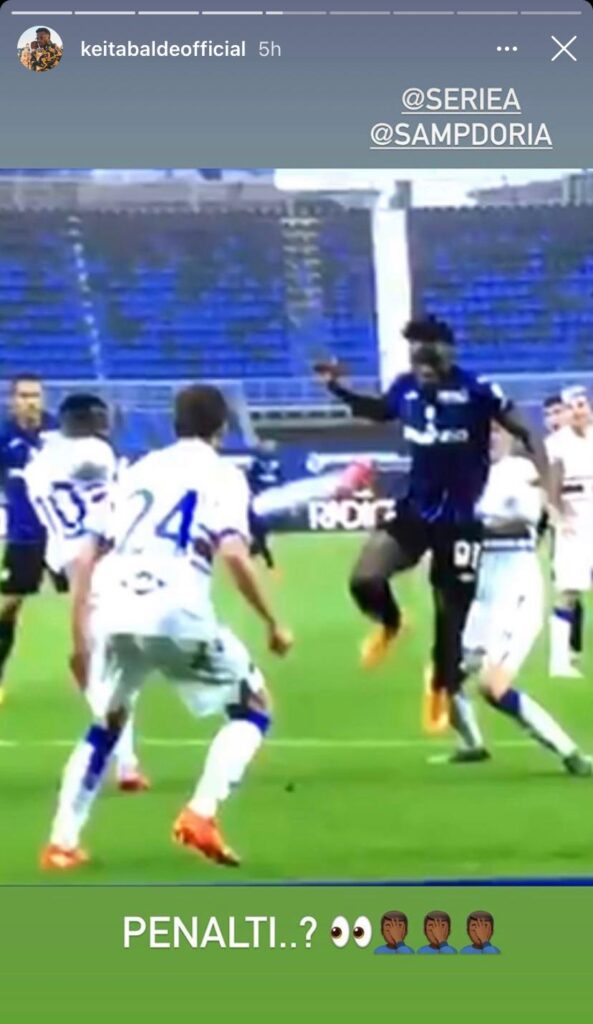 atalanta sampdoria keita balde