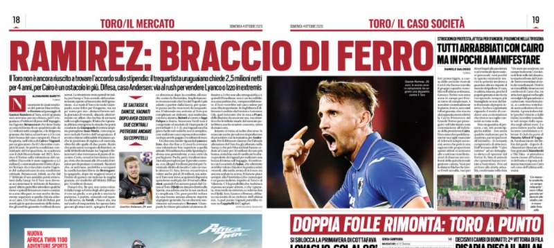 sampdoria ramirez calciomercato torino