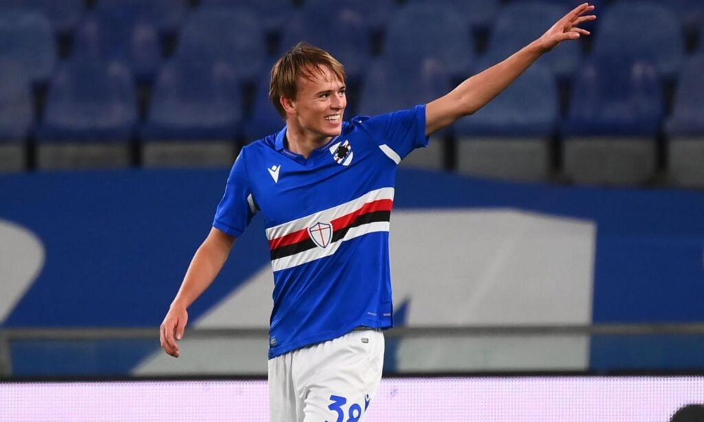 sampdoria damsgaard Danimarca infortunio