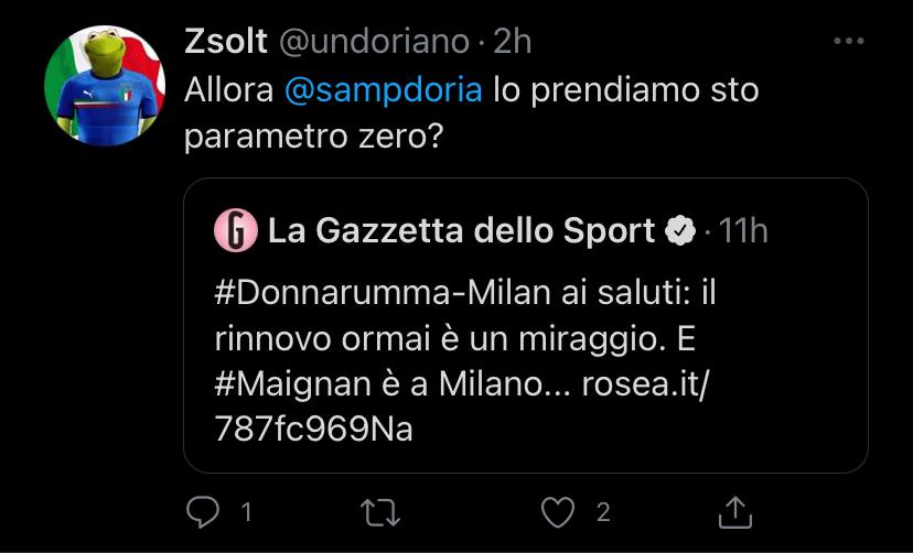 Tweet Tifoso Sampdoria