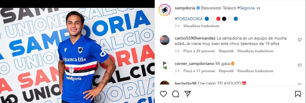 Sampdoria Segovia post