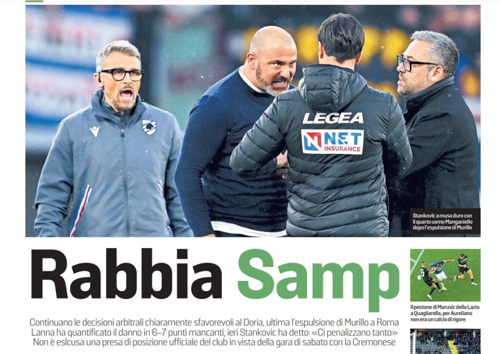 sampdoria rabbia società stankovic secolo xix