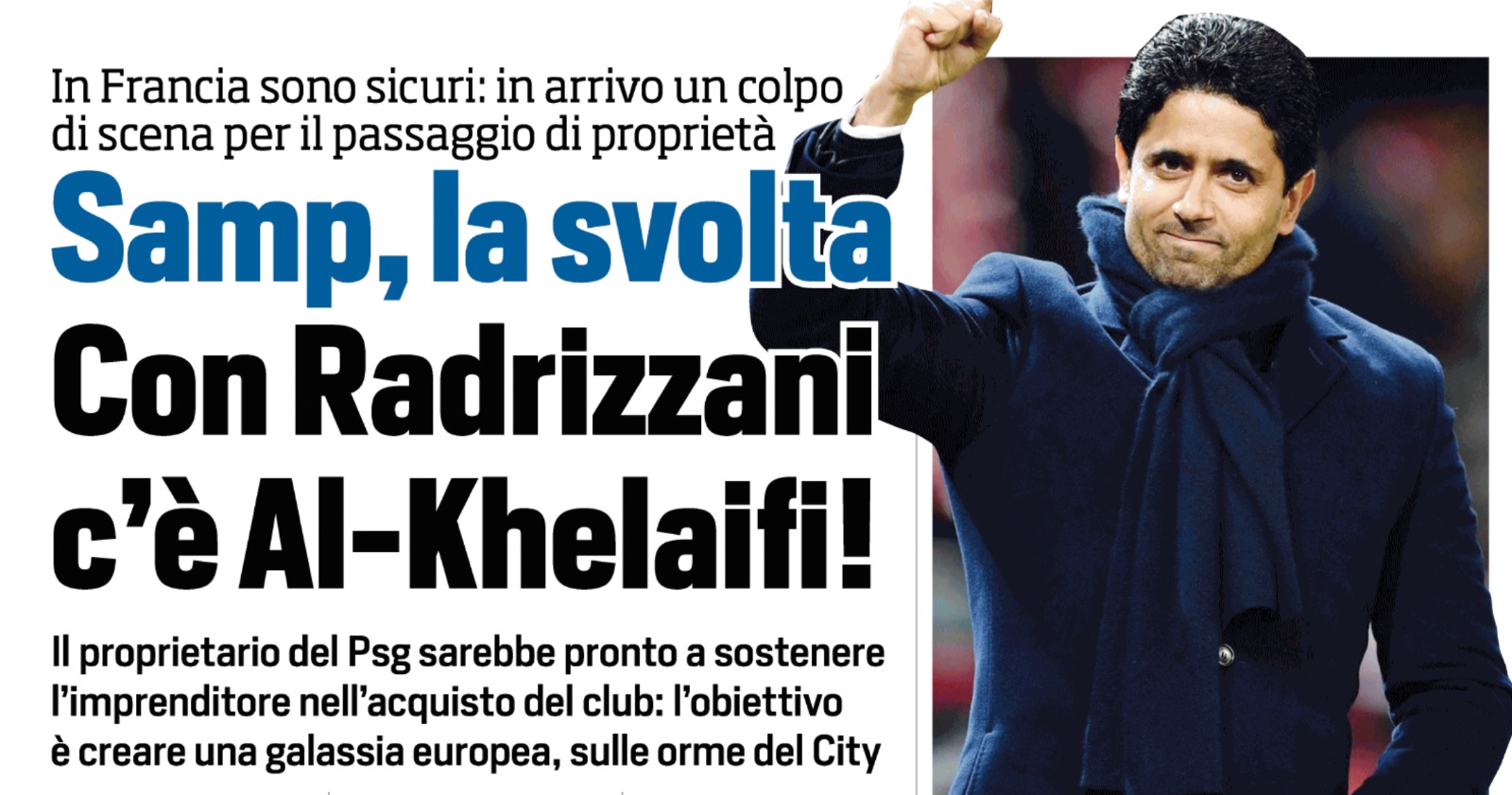 Cessione Sampdoria Al-khelaifi Radrizzani