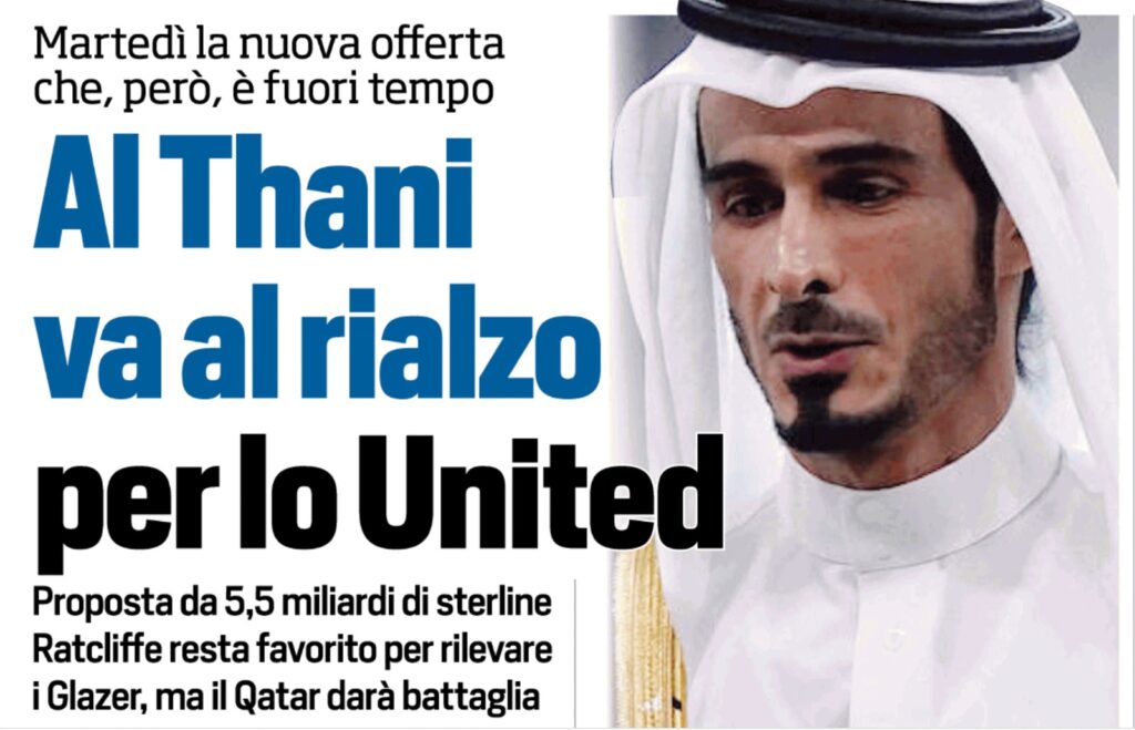 cessione sampdoria manchester united al thani