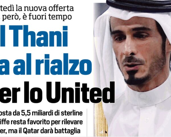 Cessione Sampdoria Manchester United Al Thani