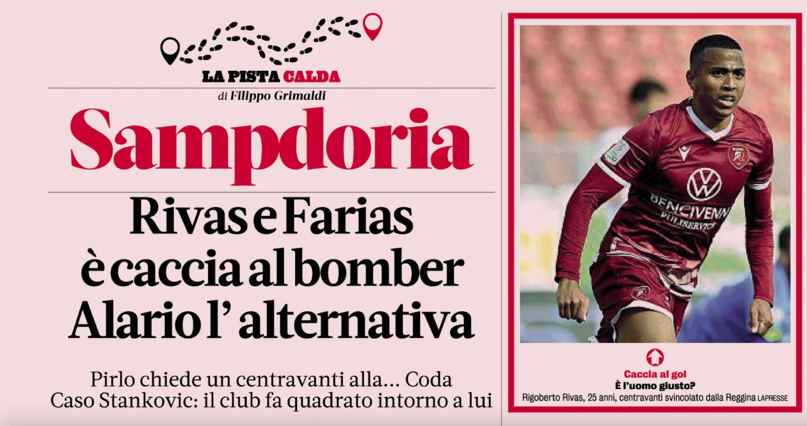 Calciomercato Sampdoria Pirlo Rivas