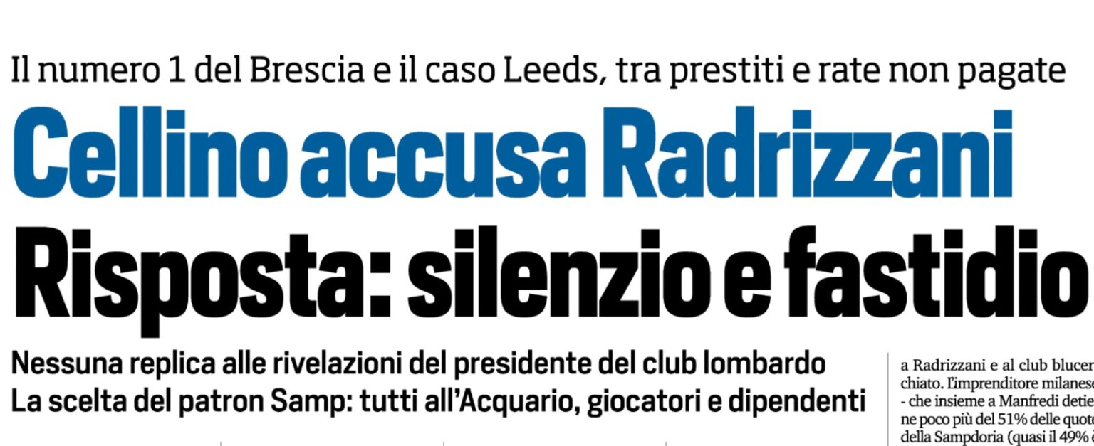 sampdoria tuttosport cellino radrizzani