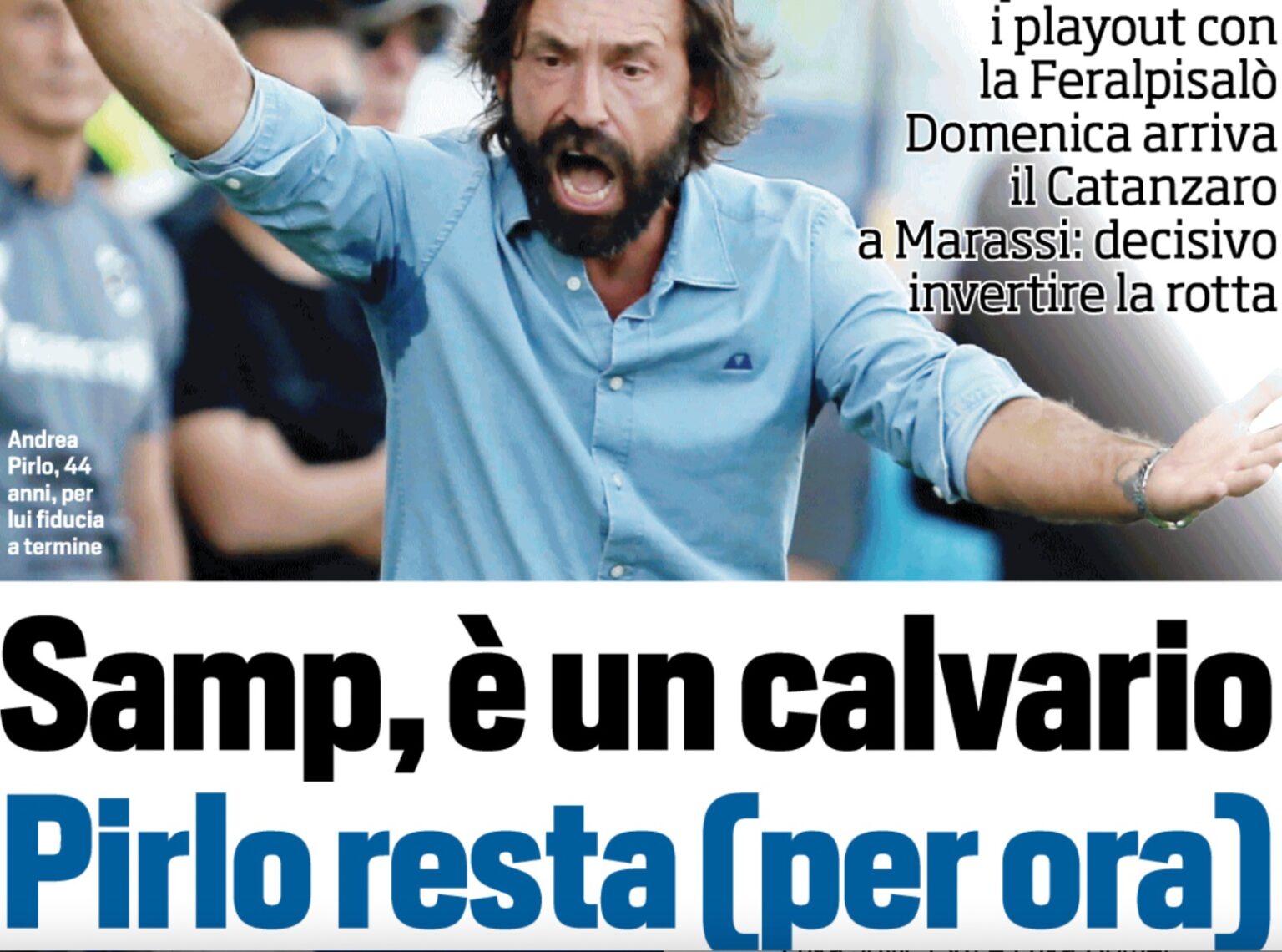 panchina sampdoria pirlo tuttosport