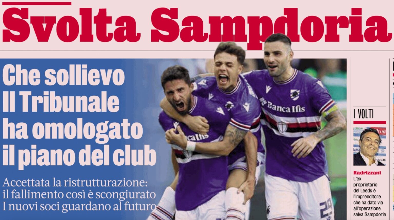 cessione sampdoria omologa radrizzani manfredi