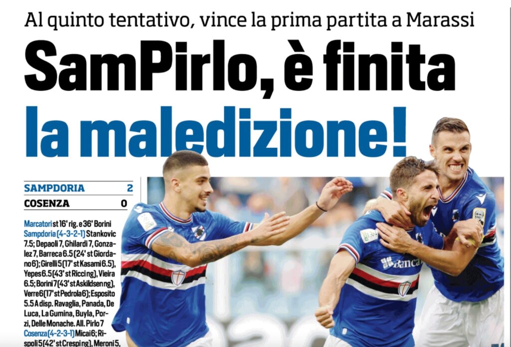 sampdoria cosenza tuttosport