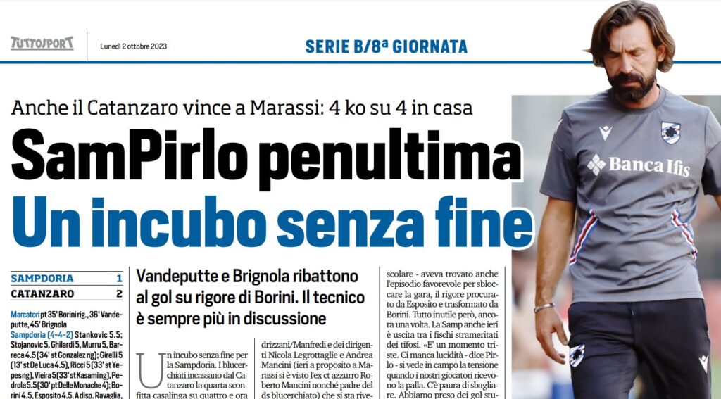 sampdoria dirigenza pirlo tuttosport