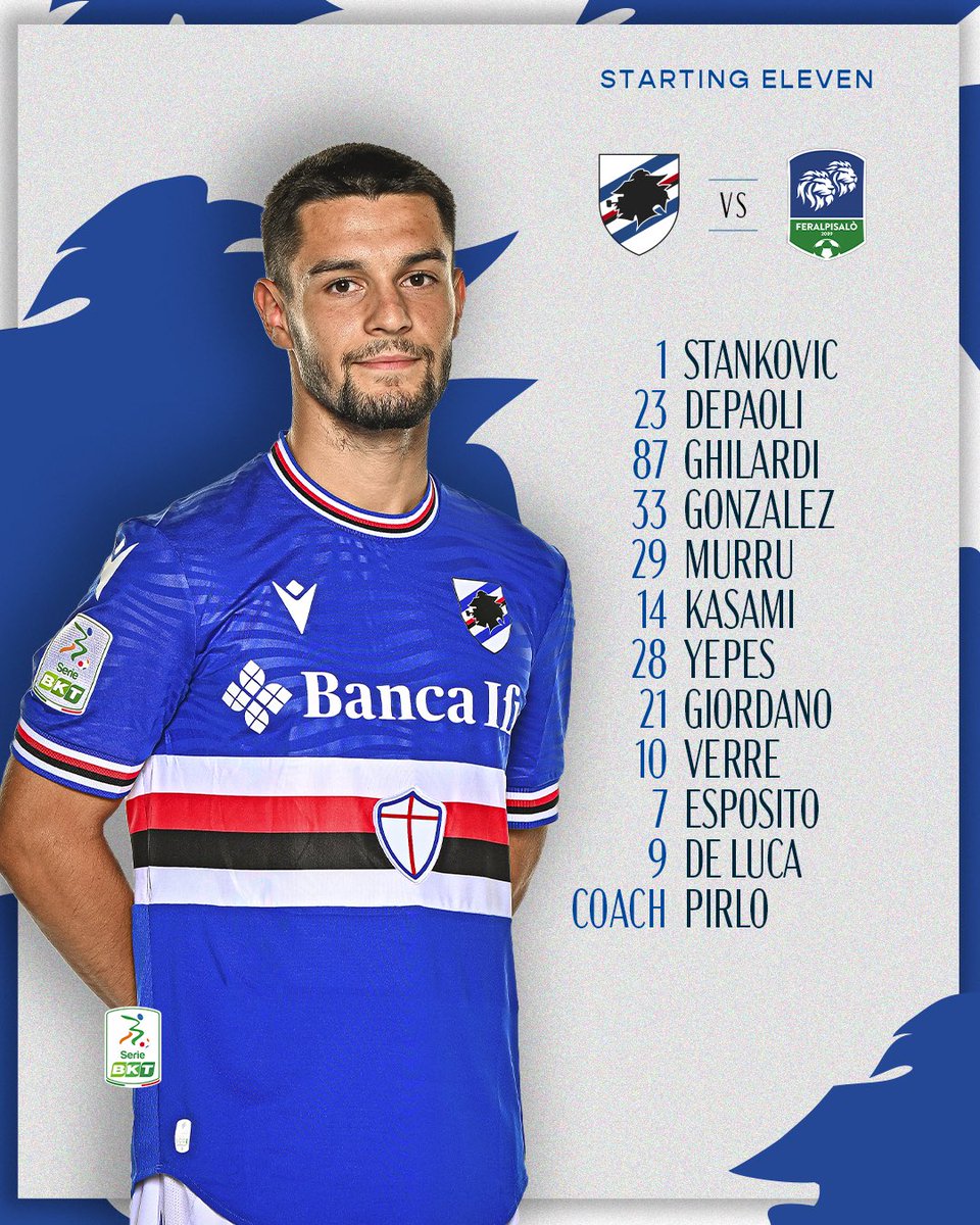 Formazione Ufficiale Sampdoria Feralpisalò Pirlo