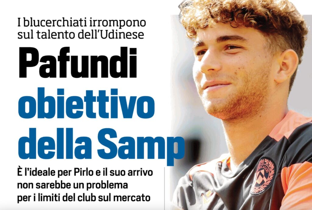 calciomercato sampdoria simone pafundi andrea mancini tuttosport