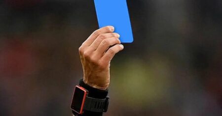 Calcio cartellino blu