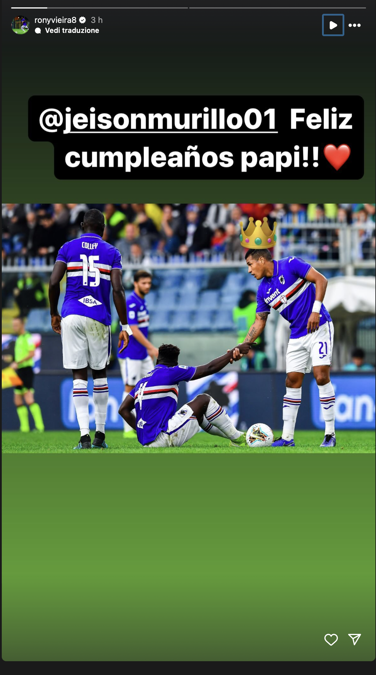 Social Sampdoria Jeison Murillo Ronaldo Vieira