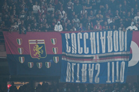 striscioni ultras tito cucchiaroni derby genoa sampdoria
