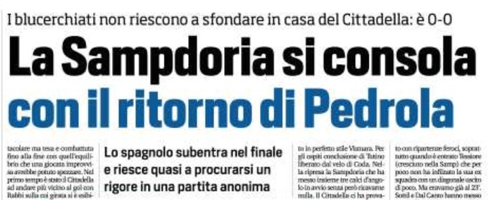 sampdoria pedrola tuttosport