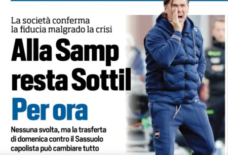 panchina sampdoria sottil