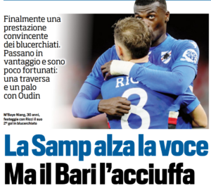 sampdoria tuttosport bari