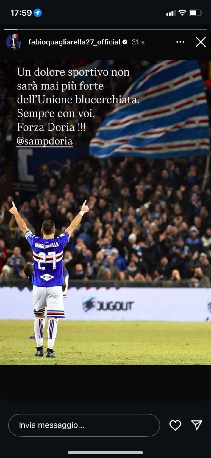 SOCIAL – Ex Sampdoria, giornata a Pompei per Fabio Quagliarella e signora. Il post Sampdoria Pompei Quagliarella
