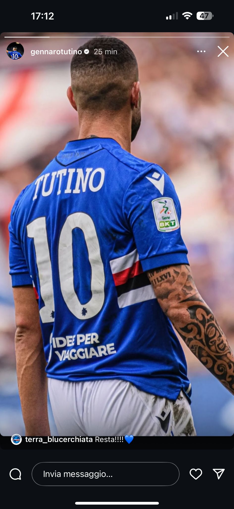 Calciomercato Sampdoria Gennaro Tutino social