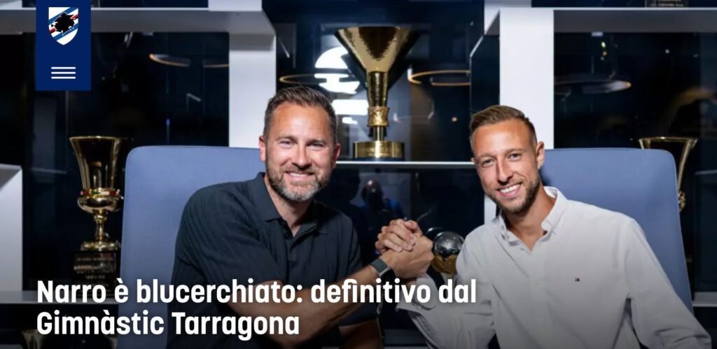 Calciomercato Sampdoria Victor Narro Massimo Donati