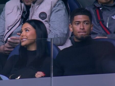 Real Madrid, la sexy Ashlyn presenza fissa al Bernabeu per il suo Jude Bellingham Real Madrid Ashlyn Bernabeu Bellingham