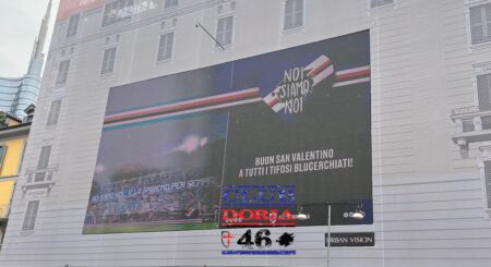 FOTO – Sampdoria, Milano indossa i colori più belli del mondo. Buon San Valentino…