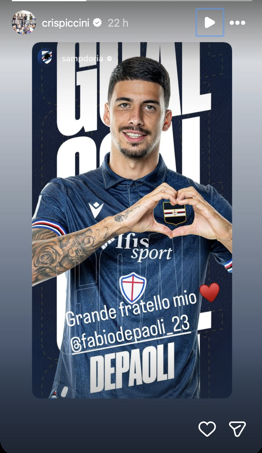 Social Sampdoria Esposito Cristiano Piccini Depaoli 