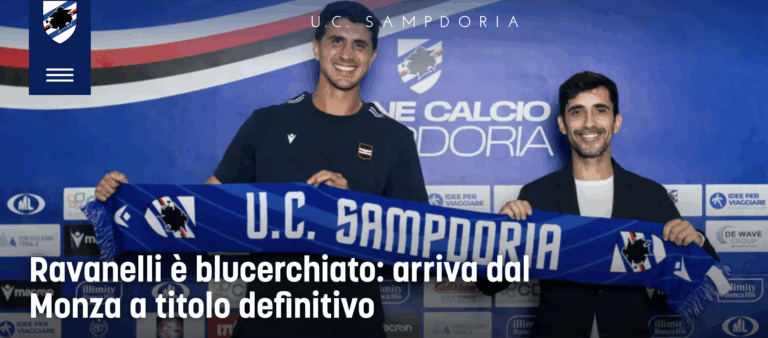 UFFICIALE – Calciomercato Sampdoria, Luca Ravanelli è un nuovo colpo di Americo Branco. I dettagli UFFICIALE Calciomercato Sampdoria Ravanelli Americo Branco