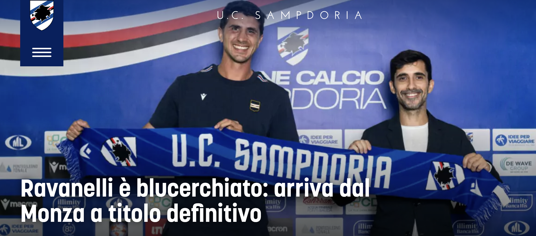 UFFICIALE Calciomercato Sampdoria Ravanelli Americo Branco