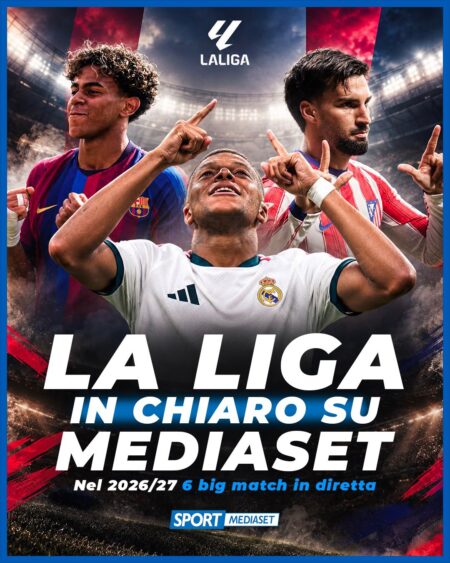 La Liga, le migliori partite di Real Madrid, Barcellona e Atletico su Mediaset. Il calendario Liga Real Madrid Barcellona Atletico Mediaset calendario